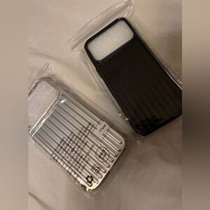 Ribbed Black and Silver Phone Cases
